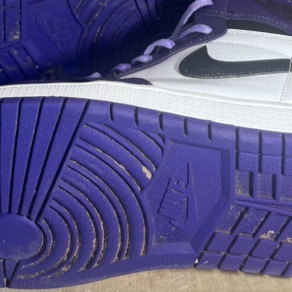 Nike Retro Court Purple Air Jordan 1 High Top Basketball Shoes - Picture 7 of 10